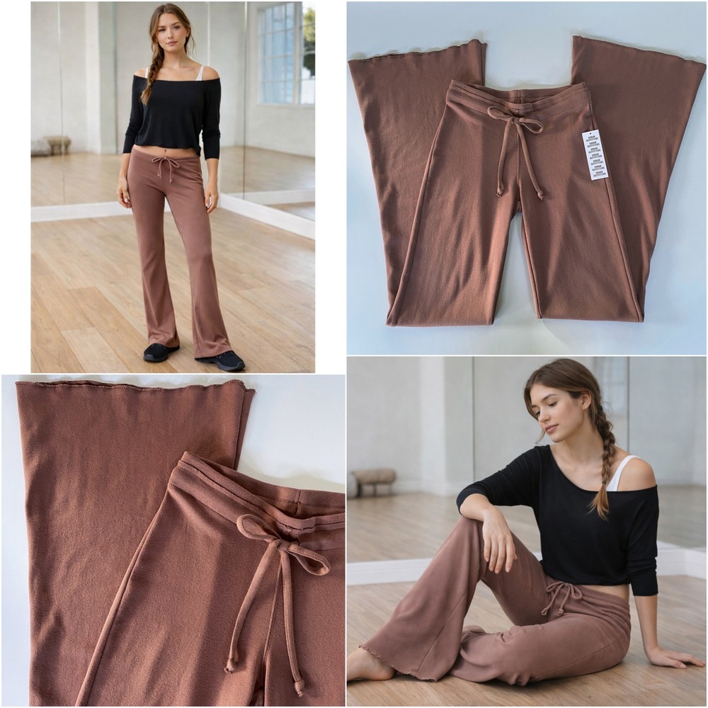 NWT Urban Outfitters Low Rise Flare Lounge Pants S Fitted Wide Leg Y2K Travel